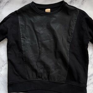 Zara faux leather sweatshirt